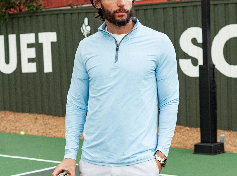 Feather Performance Pullover - Heather Blue