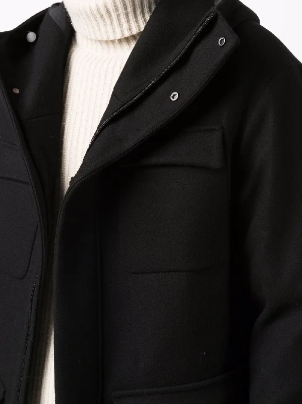 Flap-Pocket Single-Breasted Coat