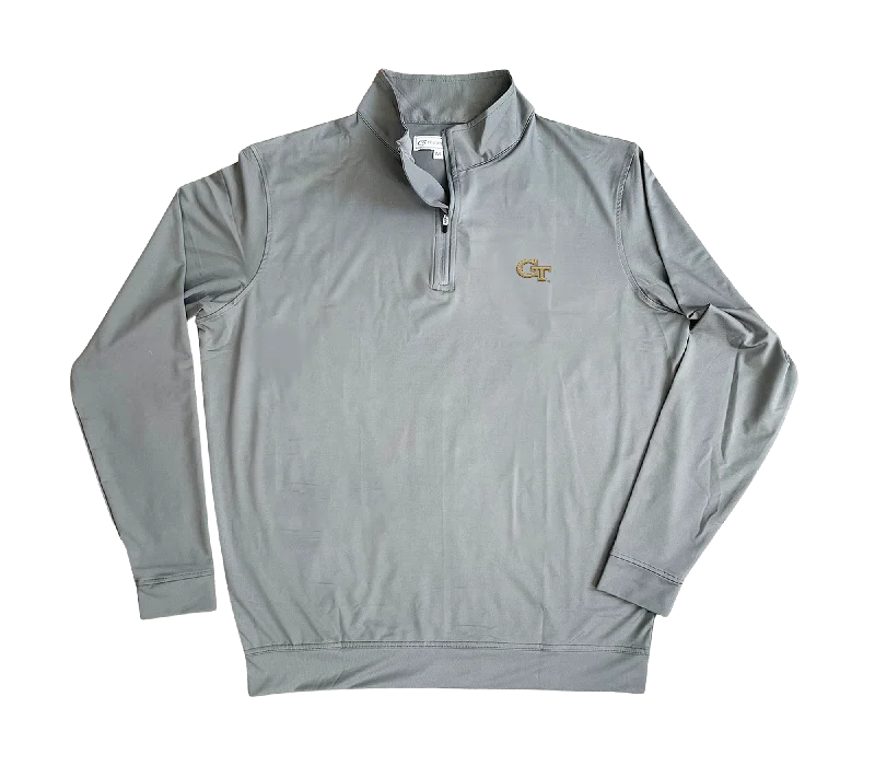 Georgia Tech 1/4 Zip Performance Pullover - Ash Gray