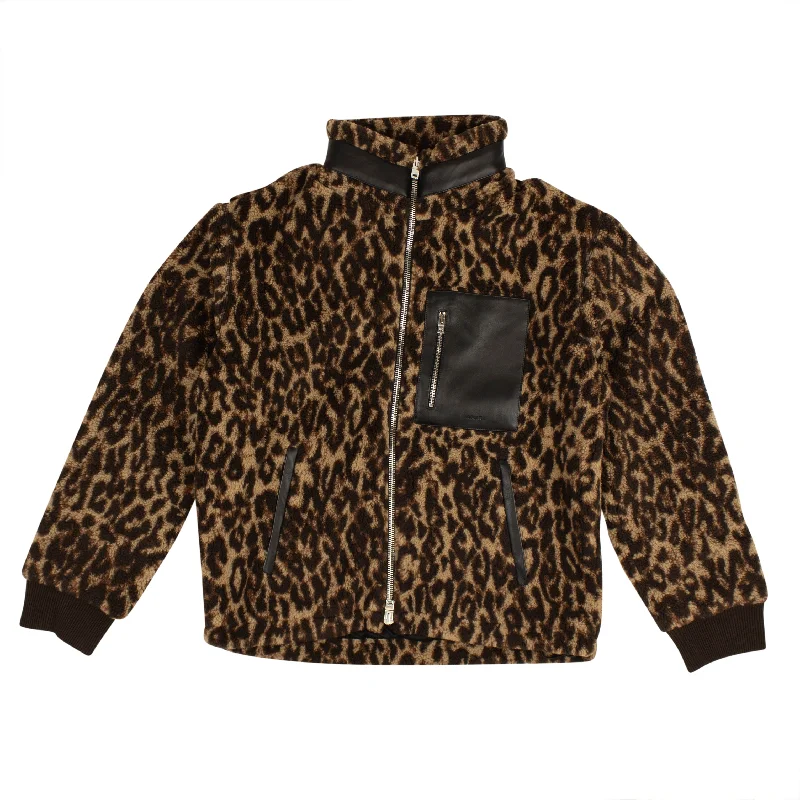 Leopard Print Fleece Jacket