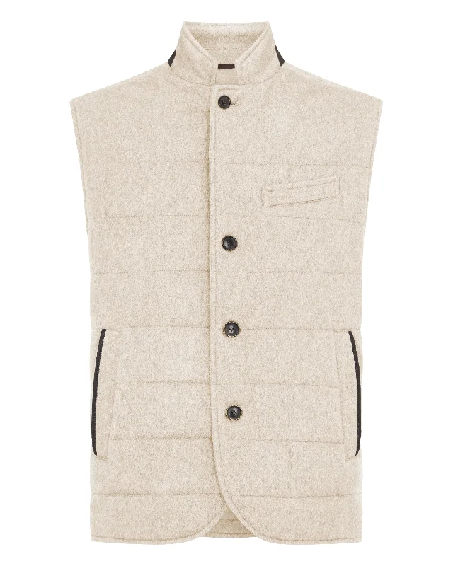 Men's Calgary Cashmere Gilet Oatmeal Brown