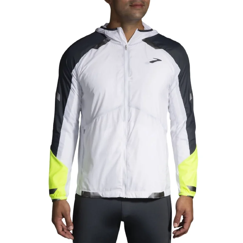 Men's Run Visible Convertible Jacket In White/asphalt/nightlife