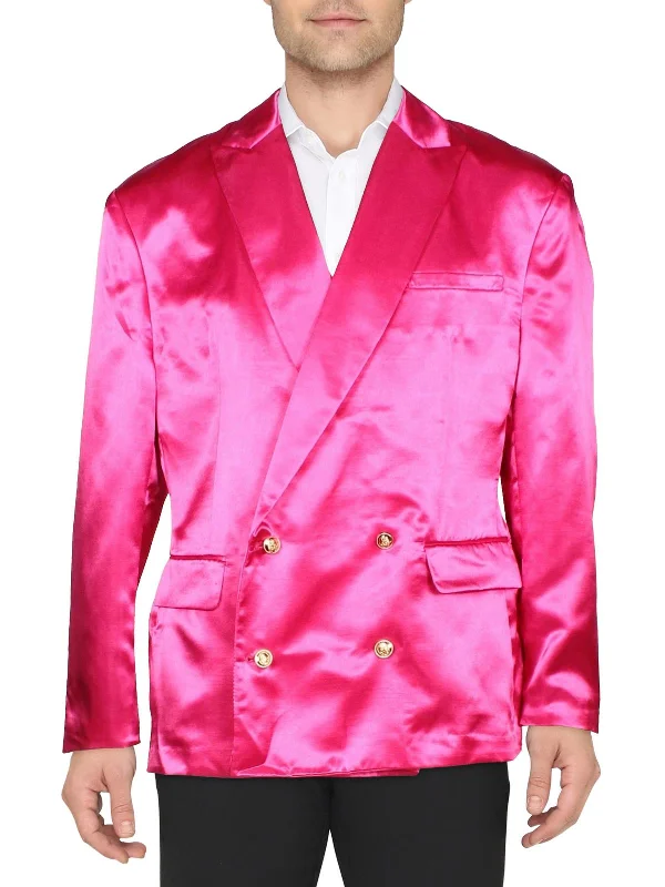 Mens Satin Suit Separate Double-Breasted Blazer