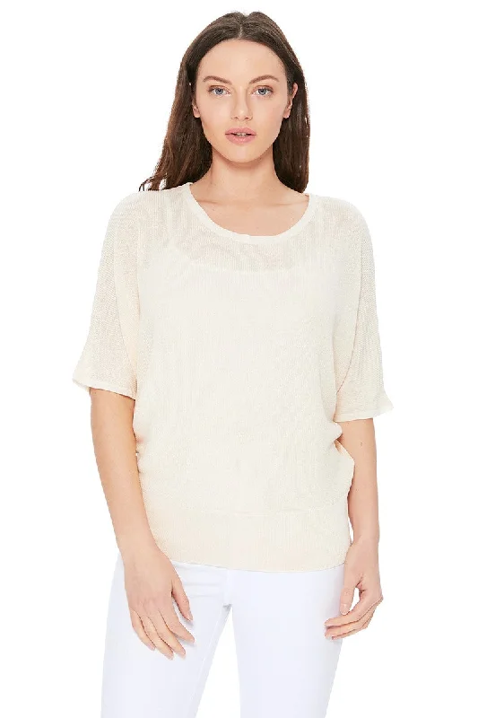 Yemak Women's Casual Dolman Half Sleeve Lightweight Knit Pullover Top MK3621