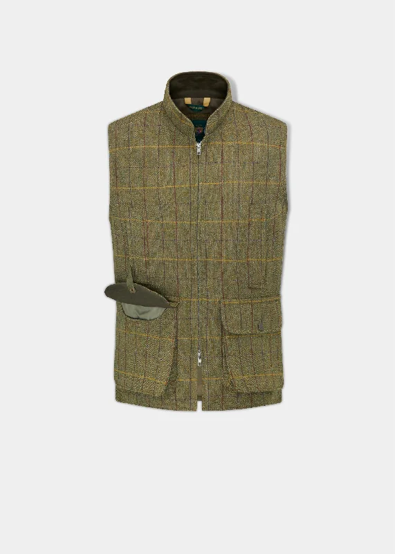 Rutland Men's Tweed Waistcoat In Green Ash - Shooting Fit