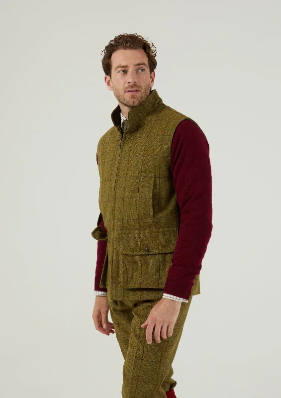 Rutland Men's Tweed Waistcoat In Lichen - Shooting Fit