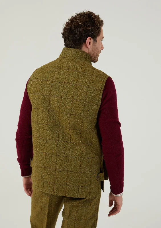 Rutland Men's Tweed Waistcoat In Lichen - Shooting Fit