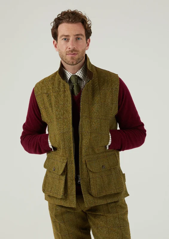 Rutland Men's Tweed Waistcoat In Lichen - Shooting Fit