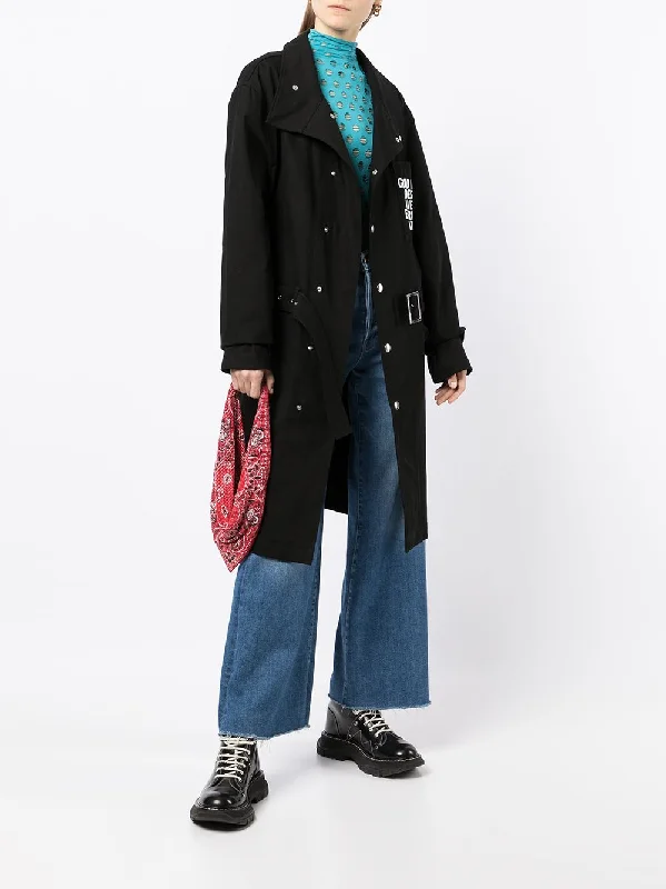 Slogan-Print Cotton Coat