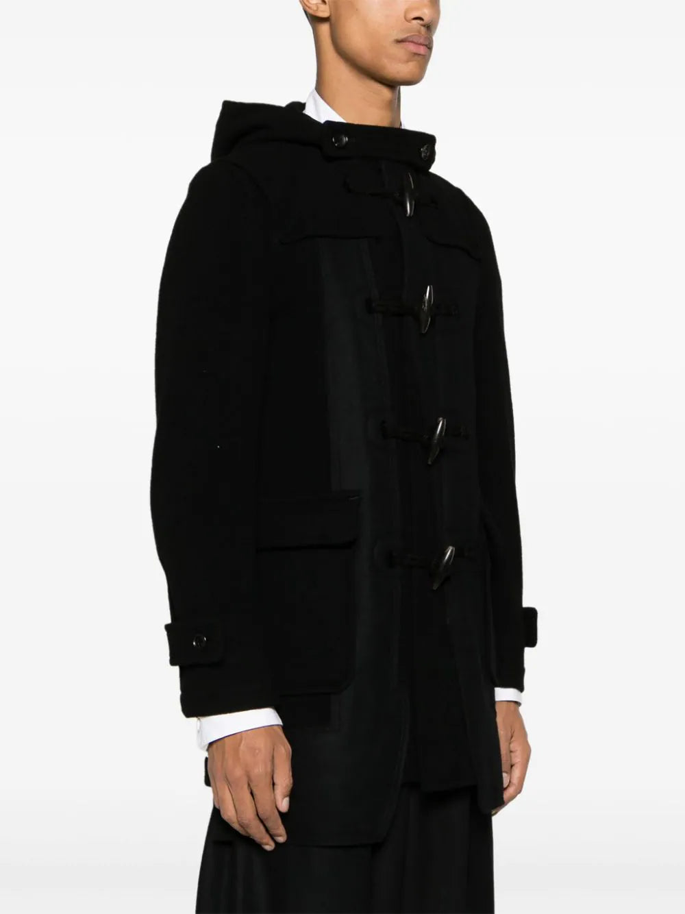 Slouch-Hood Wool-Blend Coat