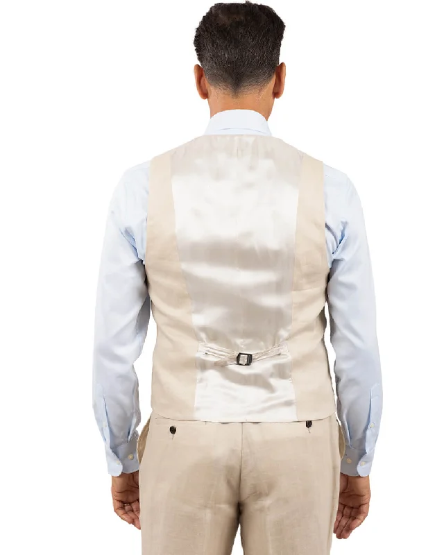 Stone Linen Waistcoat