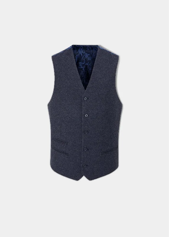 Surrey Men's Tweed Lined Country Waistcoat In Blue - Regular Fit