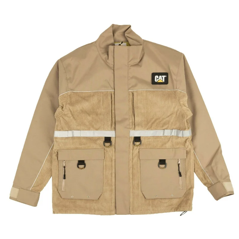 Tan CAT Logo Patch Jacket