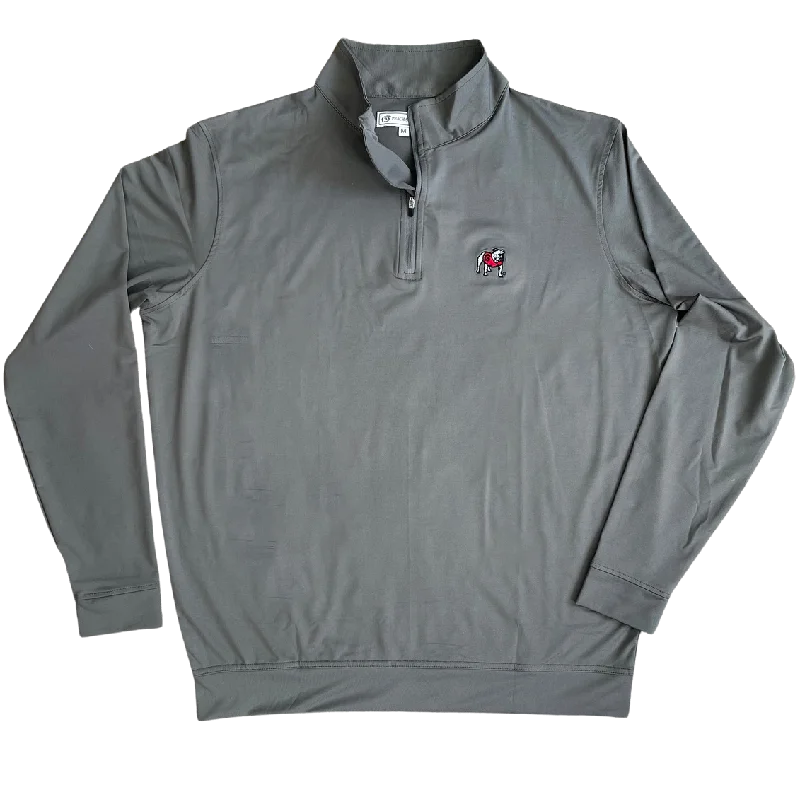 UGA 1/4 Zip Standing Dawg Performance Pullover - Charcoal