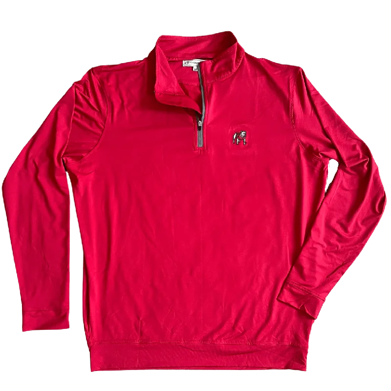 UGA 1/4 Zip Standing Dawg Performance Pullover - Red