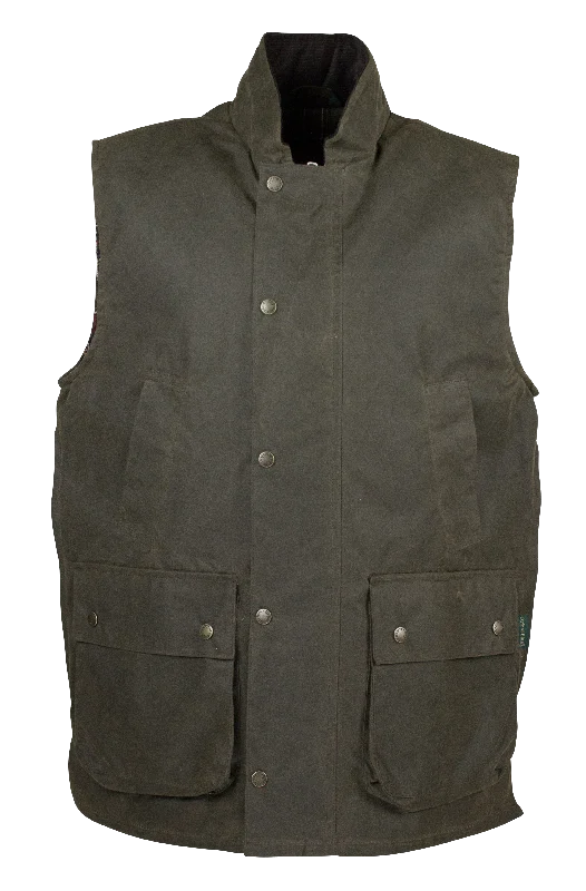 W62 - Men's Gamekeeper Wax Gilet - DARK OLIVE