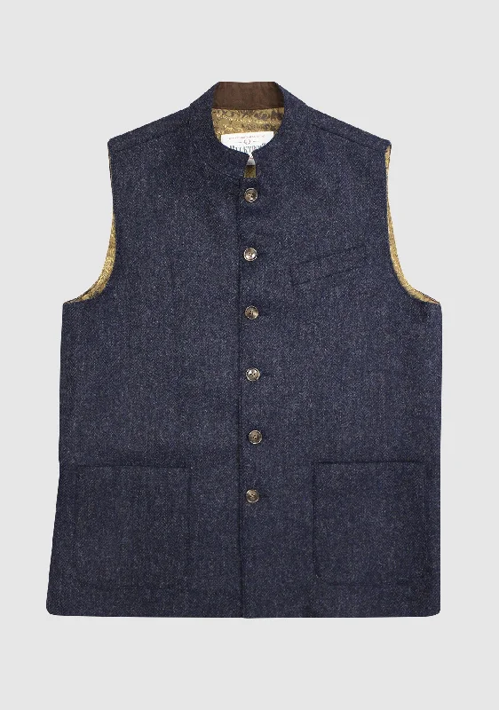 William Nehru Waistcoat - Blue